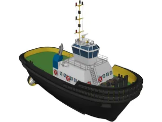 Tug Boat 3D Model