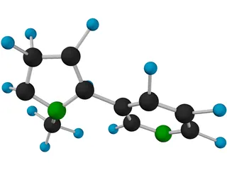 Nicotine Molecule 3D Model