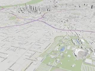 Dallas City Map 3D Model