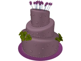 Cake Sweet 16 3D Model