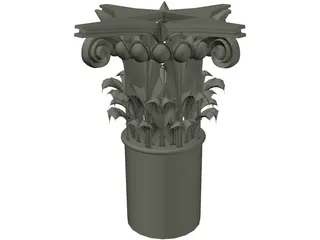 Acanthus and Volute Column 3D Model