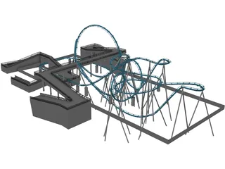 Roller Coaster 3D Model