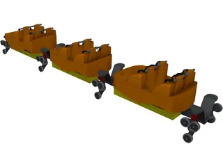 Roller Coaster Train 3D Model