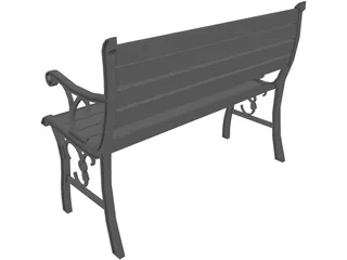 Wrought Iron Park Bench 3D Model