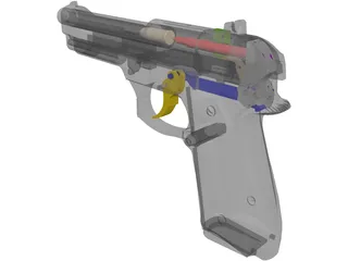 Beretta 92D 3D Model