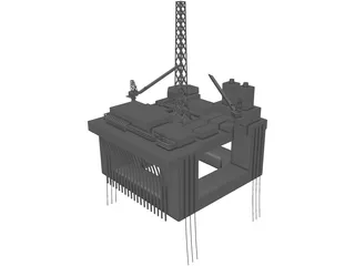 Oil Platform Troll C 3D Model