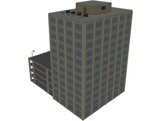 Building Mid-Rise and Parking 3D Model