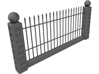 Spiked Wall 3D Model