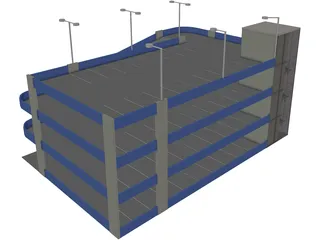 Garage Parking Four Level 3D Model