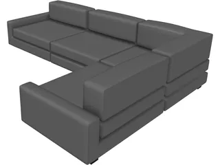 Couch Sectional Modern 3D Model