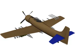 Douglas A-1 Skyraider 3D Model