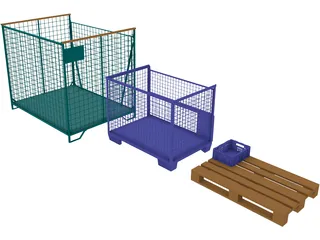 Loads [Lattice Boxes and Europallet] 3D Model