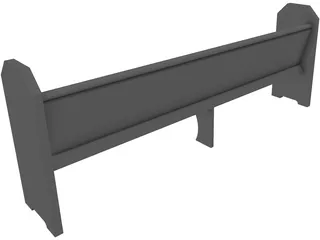 Church Pew Simple 3D Model