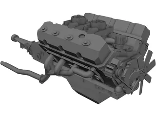 Engine Ford Mustang 3D Model