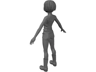 Female Character Young 3D Model