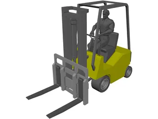 Forklift with Operator 3D Model