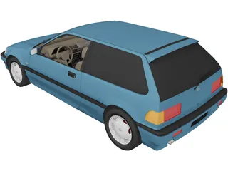 Honda Civic IV Hatchback (1987) 3D Model