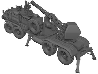 M85 6X6 Self Propelled Cannon 3D Model