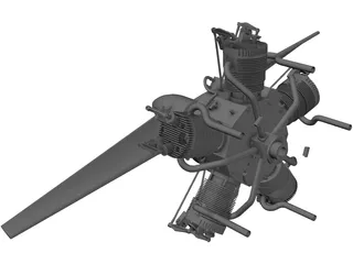 Motor Radial Engine 3D Model