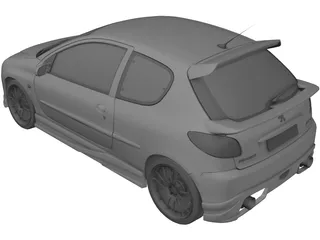 Peugeot 206 GTi 3D Model