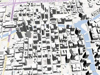 Chicago City Map 3D Model