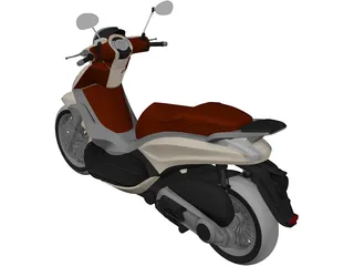 Piaggio Beverly Tourer 200cc Scooter 3D Model