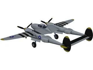 Lockheed P-38 Lightning 3D Model