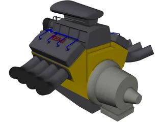 Hemi V8 Engine 3D Model