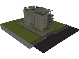 Apartment Building 3D Model