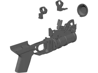 Airsoft GP-30 Grenade Launcher 3D Model