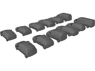 Cars Pack Low Poly 3D Model