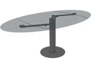 Oval Glass Table 3D Model