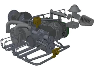 Rotax 912 Aircraft Engine 3D Model