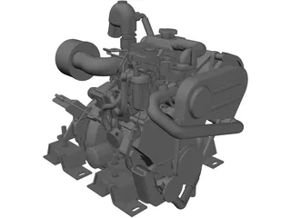 Yanmar 2cyl Engine 3D Model