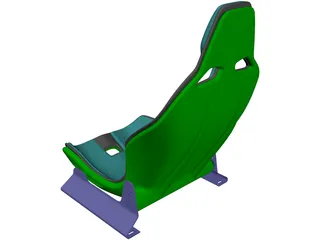 Carbon Fiber Seat with Rails 3D Model