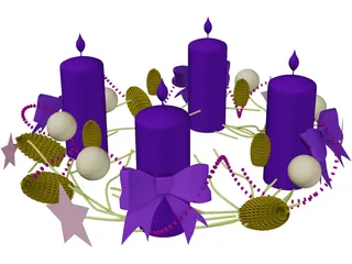 Christmas Candles 3D Model