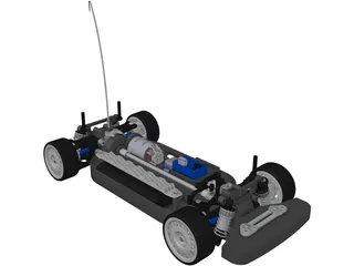 Tamiya TT01 RC Car Chassis 3D Model