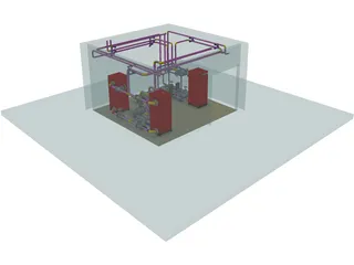 Electric Boiler Room 3D Model
