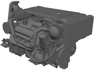 Yanmar Marine Engine Diesel 8LV 320HP 3D Model