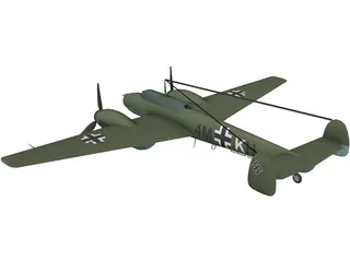 Messerschmitt BF-110 Winter Camo 3D Model