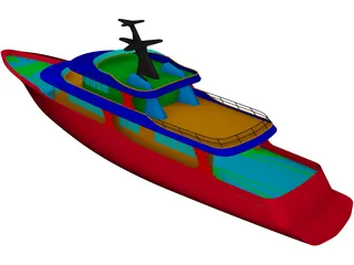 Super Yacht 155feet 3D Model