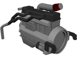 Heavy Duty Diesel Engine 3D Model