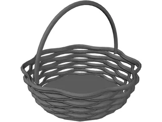 Basket with Handle 3D Model