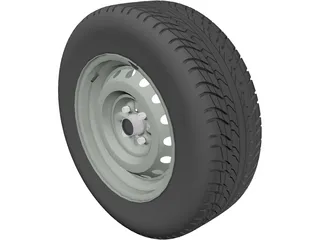 Wheel VAZ 2106 3D Model