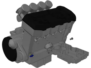 Kawasaki Engine and Sump 3D Model