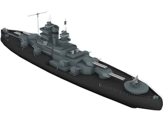 USS Nevada (BB-36) 3D Model