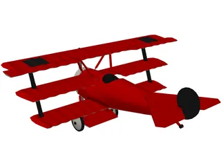 Fokker Dr.I Dreidecker Triplane 3D Model