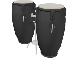 Bongo Percusion Instrument 3D Model