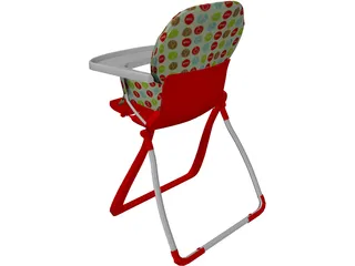 Baby Highchair 3D Model