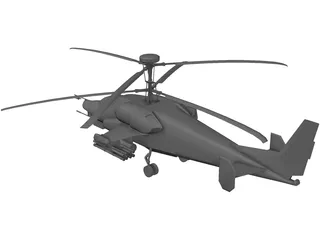 Kamov KA-58 Attack Helicopter 3D Model